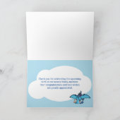 Pterodactyl Dinosaur Boy Baby Dusche Vielen Dank Dankeskarte (Innenseite)