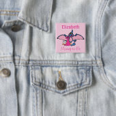 Pterodactyl Dinosaur Es ist eine Girl Baby Dusche Button (Beispiel)