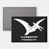 Pterodactyl Dinosaur Silhouette Magnet (Vorderseite/Rückseite)