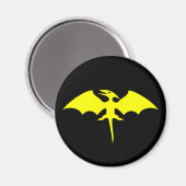 Pterodactyl Dinosaur Superhero Logo Magnet (Vorderseite/Rückseite)