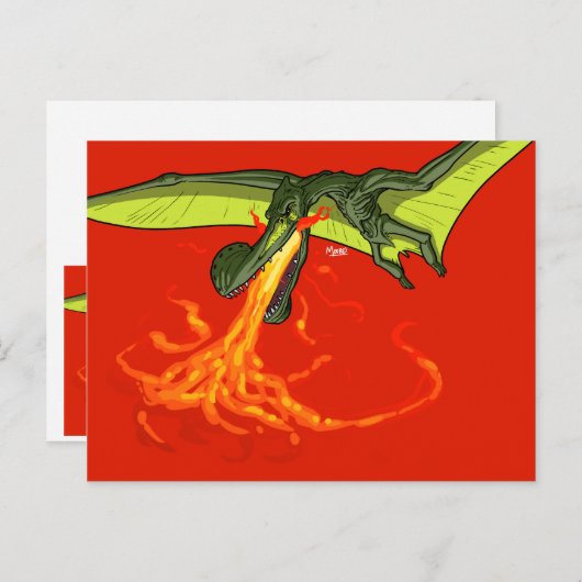 Pterodactyl-Dinosaurier als Flammenwerfer - Sean M Postkarte (Vorne/Hinten)