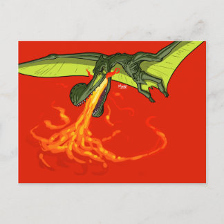 Pterodactyl-Dinosaurier als Flammenwerfer - Sean M Postkarte