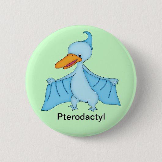 Pterodactyl-Dinosaurier Button (Vorderseite)