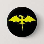 Pterodactyl-Dinosaurier-Superheld-Logo Button (Vorderseite)