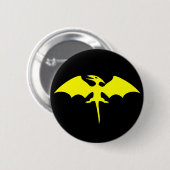 Pterodactyl-Dinosaurier-Superheld-Logo Button (Vorne & Hinten)