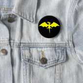 Pterodactyl-Dinosaurier-Superheld-Logo Button (Beispiel)