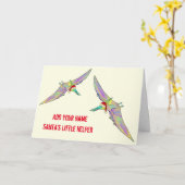 Pterodactyl Festive Dinosaur Funny Santa Slogan Karte (Gelbe Blume)