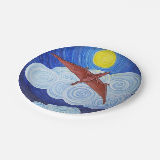 Pterodactyl nimmt Flug PapierTeller (Schrägansicht)