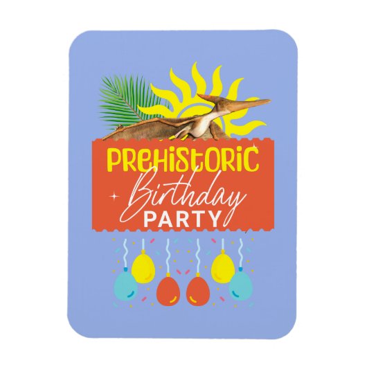 Pterodactyl-Urzeit-Geburtstagsfeier Magnet (Vertikal)