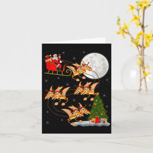 Pterodactyls Dinosaur Bird Santa Sleigh Flying Chr Karte (Gelbe Blume)