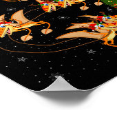 Pterodactyls Dinosaur Bird Santa Sleigh Flying Chr Poster (Ecke)