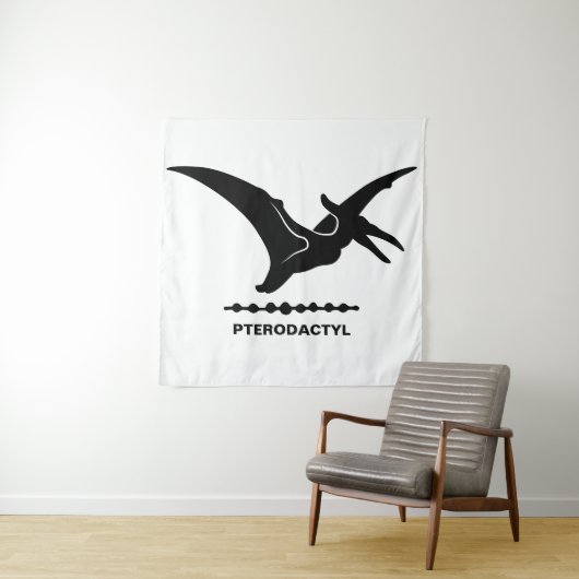 Pterodactylus-Dinosaur-Silhouette-Teppich Wandteppich (Beispiel)
