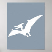 Pterodactylus-Silhouette-Kinderzimmer-Wandkunst Bl Poster (Vorne)