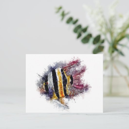 Pterophyllum AngelFisch Aquarium Geschenk Postkarte (Stehend Vorderseite)