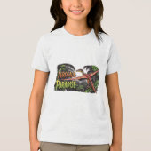 Pterosaur Paradise - Flying Dinosaur Jungle Scene Tri-Blend Shirt (Vorderseite)