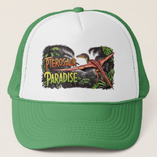 Pterosaur Paradise - Flying Dinosaur Jungle Scene Truckerkappe