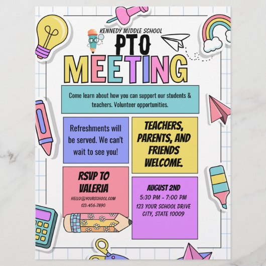 PTO Meeting Flyer (Vorne)