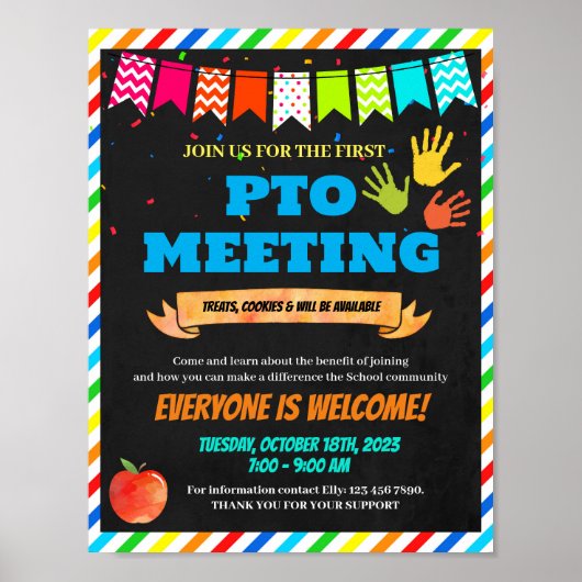 PTO PTA Sitzungsschablone Poster (Vorne)