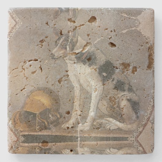 Ptolemaic mosaic of a dog and askos Hellenistic Steinuntersetzer (Vorderseite)
