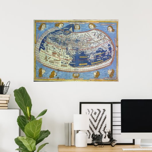 Ptolemaier Weltplan Poster (Heimbüro)