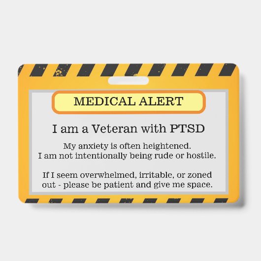 PTSD Alert-Abzeichen Ausweis (Vorderseite)