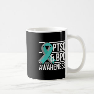 Ptsd & amp; BPD-Bewusstsein, Aquamarine und graue Kaffeetasse