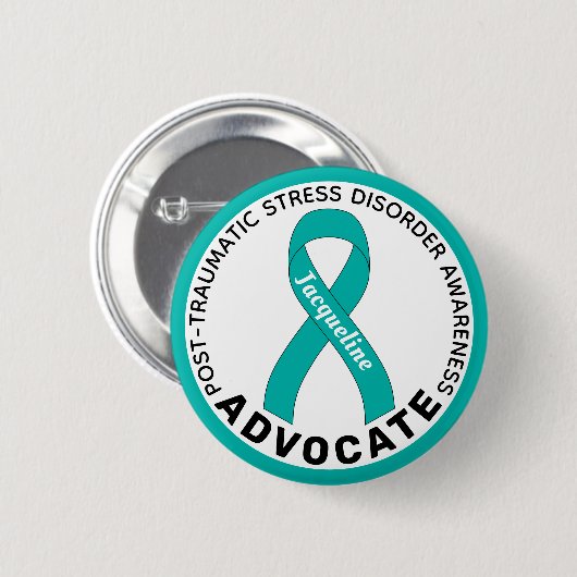 PTSD Awareness Advocatus White Button (Vorne & Hinten)