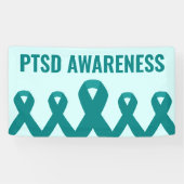 PTSD Awareness Aquamarin Ribbon Banner (Horizontal)