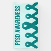 PTSD Awareness Aquamarin Ribbon Banner (Vertikal)