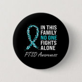 PTSD Awareness Aquamarin Ribbon Button (Vorderseite)