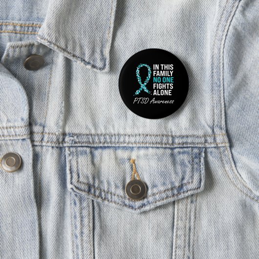 PTSD Awareness Aquamarin Ribbon Button (Beispiel)