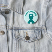 PTSD Awareness Aquamarin Ribbon Button (Beispiel)