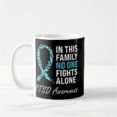 PTSD Awareness Aquamarin Ribbon Kaffeetasse (Links)