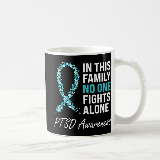 PTSD Awareness Aquamarin Ribbon Kaffeetasse (Rechts)