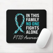 PTSD Awareness Aquamarin Ribbon Mousepad (Mit Mouse)
