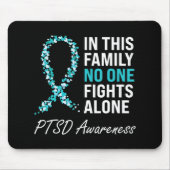 PTSD Awareness Aquamarin Ribbon Mousepad (Vorne)