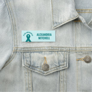 PTSD Awareness Aquamarin Ribbon Namensschild