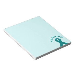 PTSD Awareness Aquamarin Ribbon Notizblock