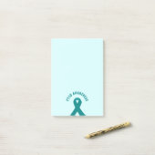 PTSD Awareness Aquamarin Ribbon Post-it Klebezettel (Auf Schreibtisch)
