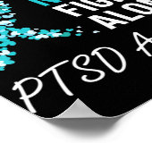 PTSD Awareness Aquamarin Ribbon Poster (Ecke)