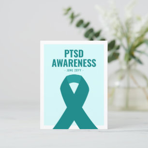 PTSD Awareness Aquamarin Ribbon Postkarte