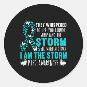 Ptsd Awareness Butterfly Posttraumatisches Stress Runder Aufkleber