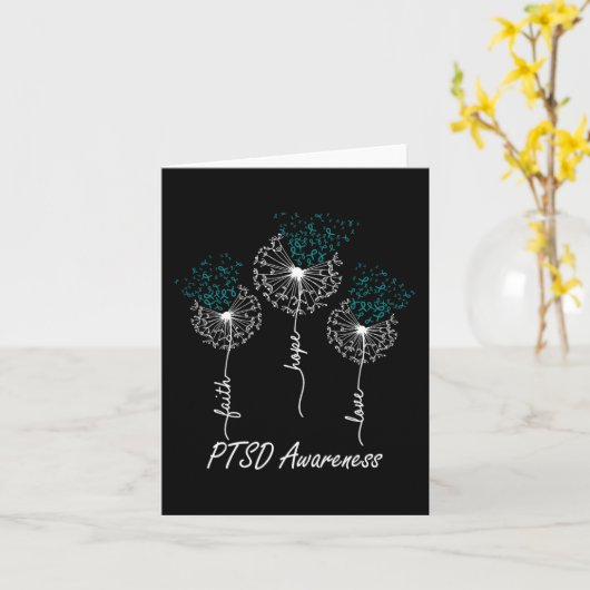 Ptsd Awareness Faith Hope Liebe Dandelion Karte (Gelbe Blume)