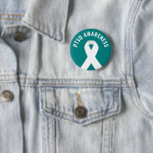 PTSD Awareness Ribbon Aquamarin Button (Beispiel)