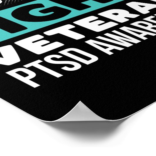 PTSD Awareness Sein Kampf ist mein Kampf PTSD Aqua Poster (Ecke)