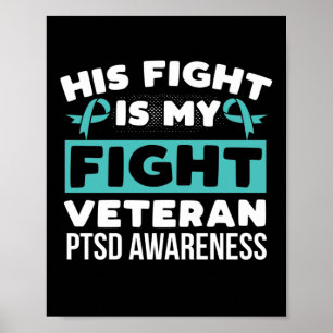 PTSD Awareness Sein Kampf ist mein Kampf PTSD Aqua Poster