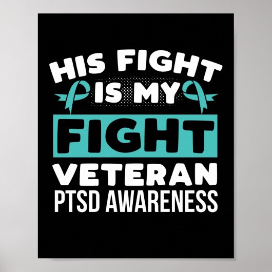 PTSD Awareness Sein Kampf ist mein Kampf PTSD Aqua Poster (Vorne)