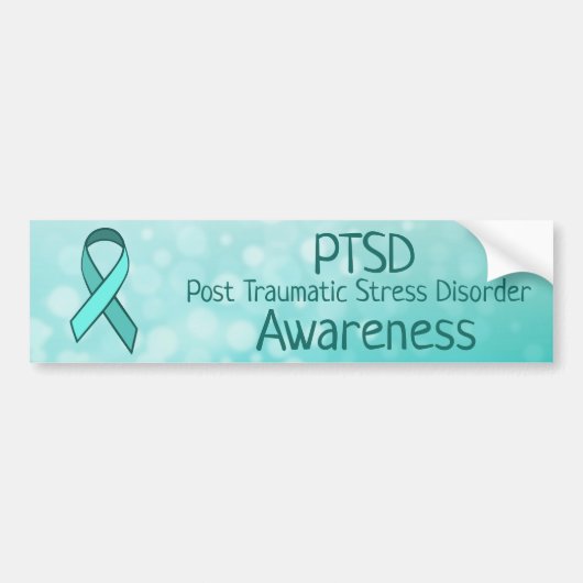 PTSD Awareness TealRibbon Autoaufkleber (Vorne)