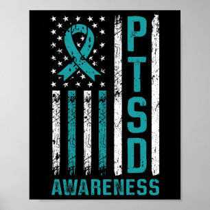 Ptsd-Bewusstseinsflagge Posttraumatische Stressstö Poster