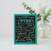 PTSD Kopf/Symptome Postkarte (Stehend Vorderseite)